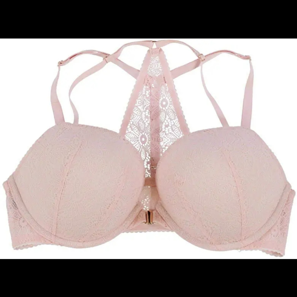 NWT VICTORIA'S SECRET Bra Bombshell Front Close Padded with Floral Lace 34C